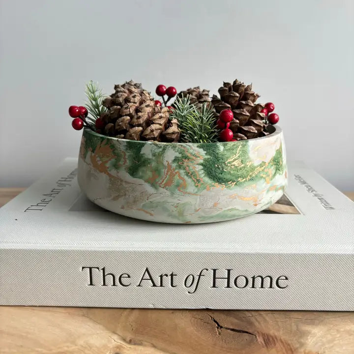 Daza - Decorative Concrete Bowl | Centerpiece Bowl in Green