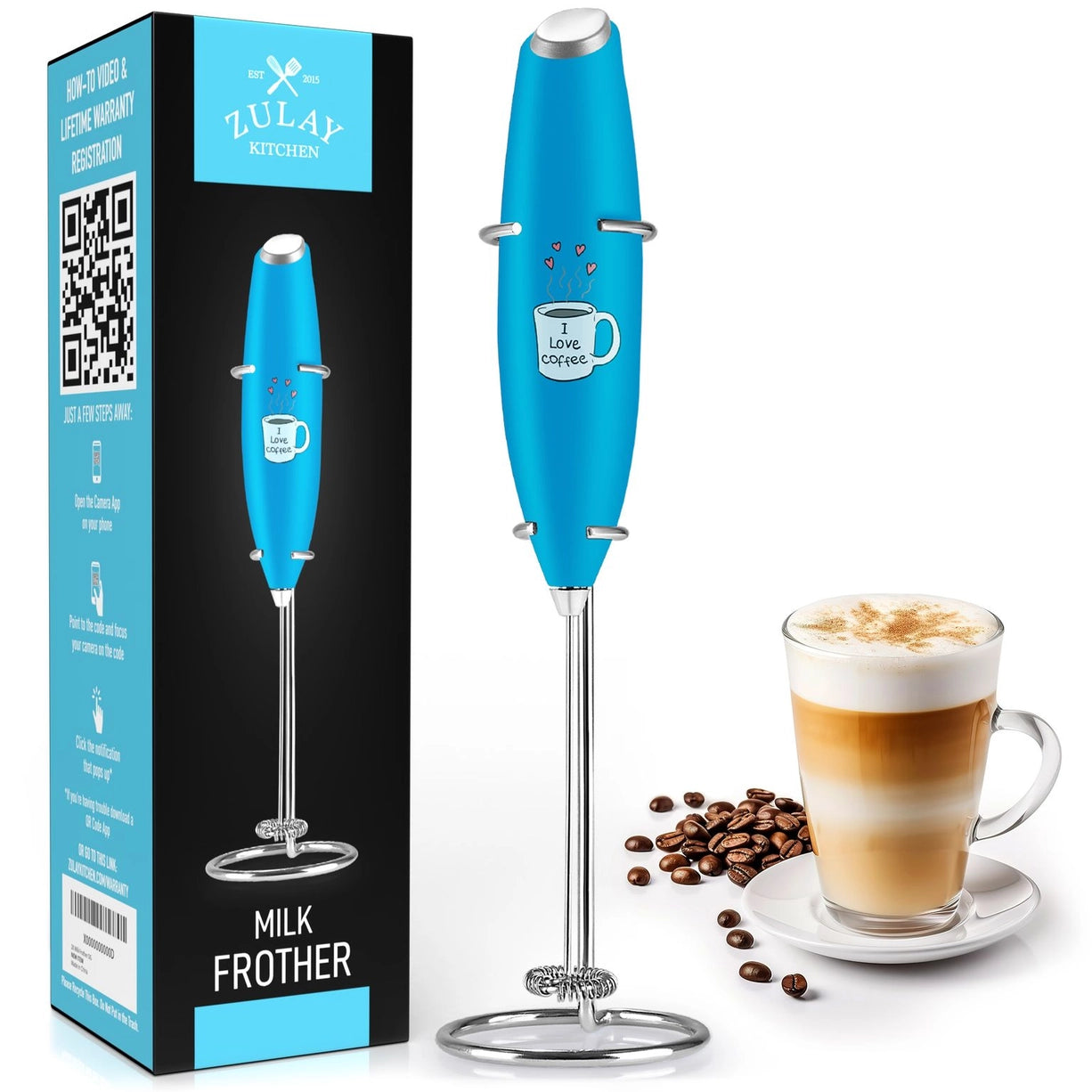 Powerful Handheld Milk Frother - With Stand