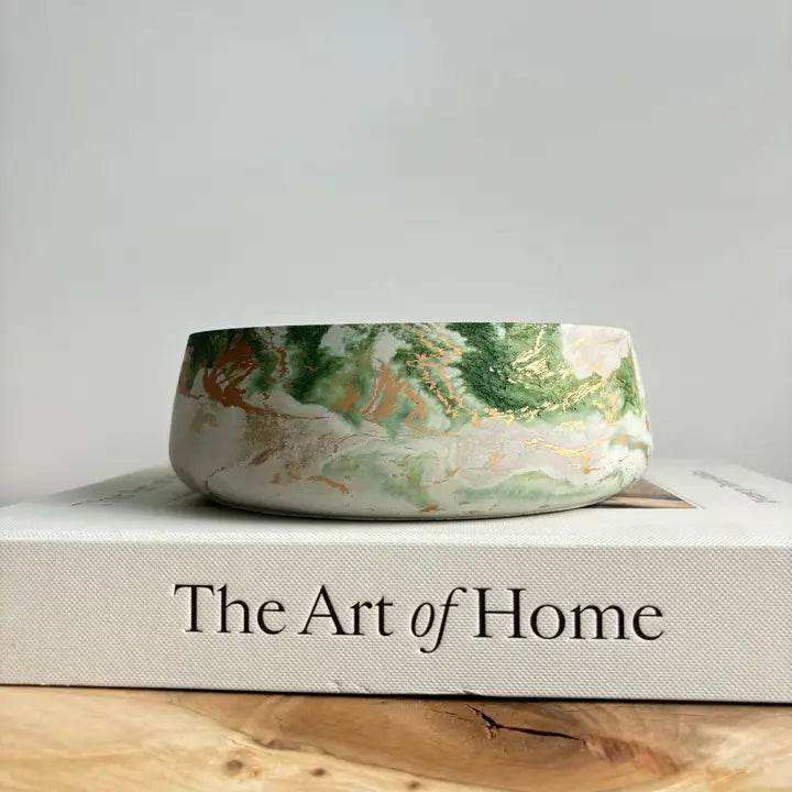 Daza - Decorative Concrete Bowl | Centerpiece Bowl in Green