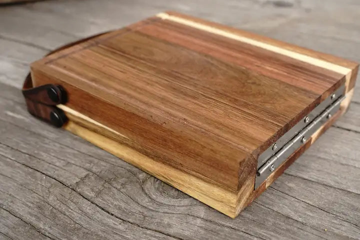 Acacia Wood Folding Charcuterie Board w/Cheese Knives