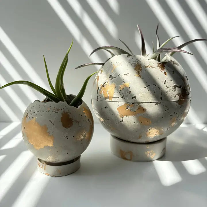 Mini-Moon 3” Pot | Sphere Planter | Ball Concrete Planter