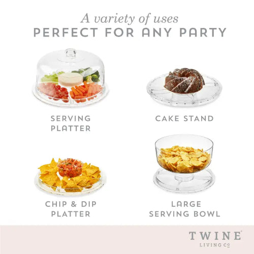 Multi-Functional Acrylic Serving Platter with Bundt Cake Mold