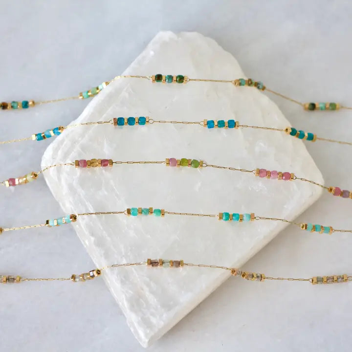 Square Stone Beaded Chain