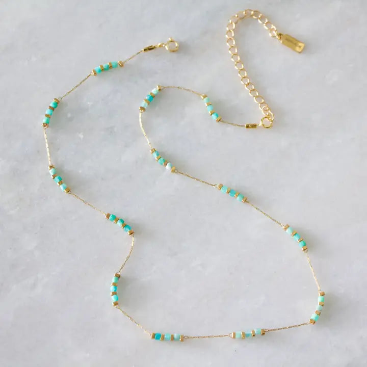 Square Stone Beaded Chain