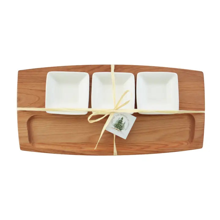 Tasting Board with White Bowls