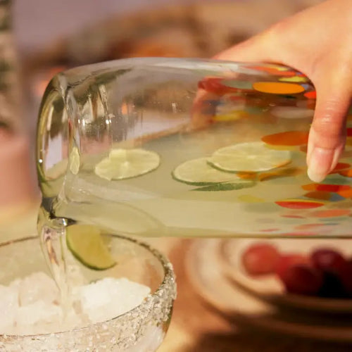 Segunda Vida Artistico Hand Blown Recycled Glass Pitcher