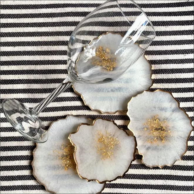Set of 4 Free Form Geode Coasters