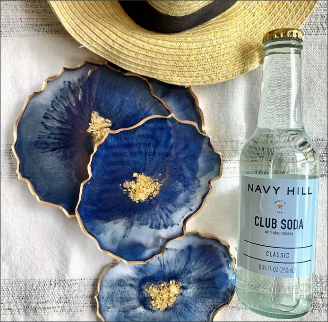 Set of 4 Free Form Geode Coasters