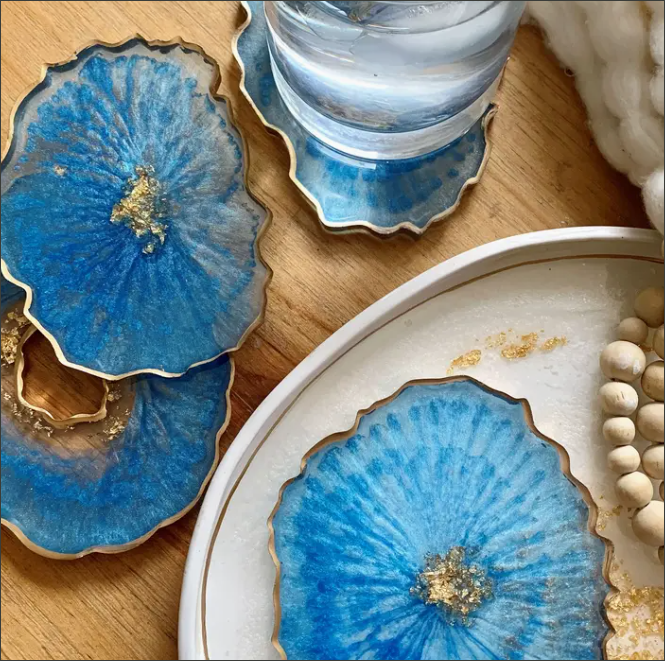 Set of 4 Free Form Geode Coasters