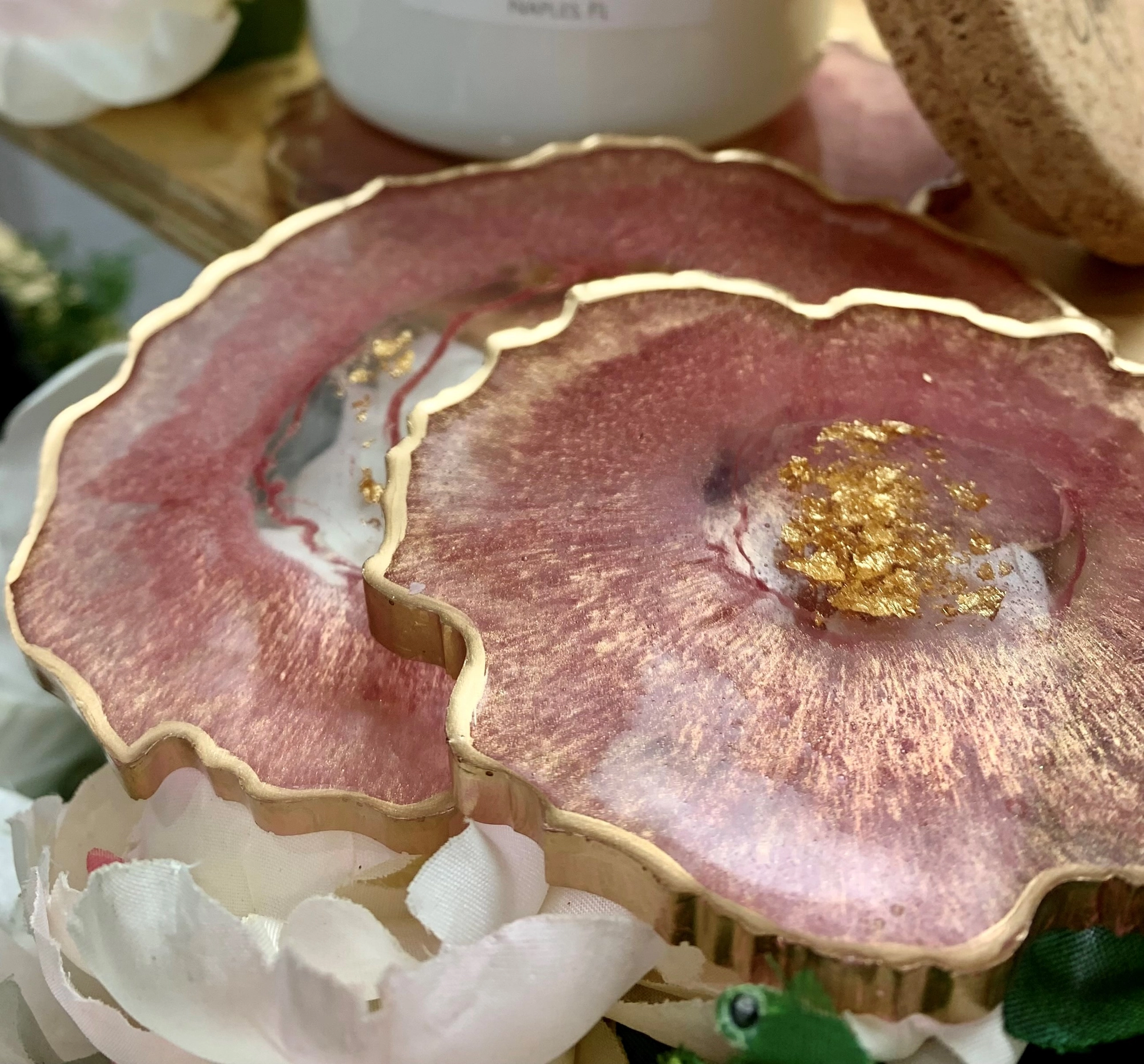 Set of 4 Free Form Geode Coasters