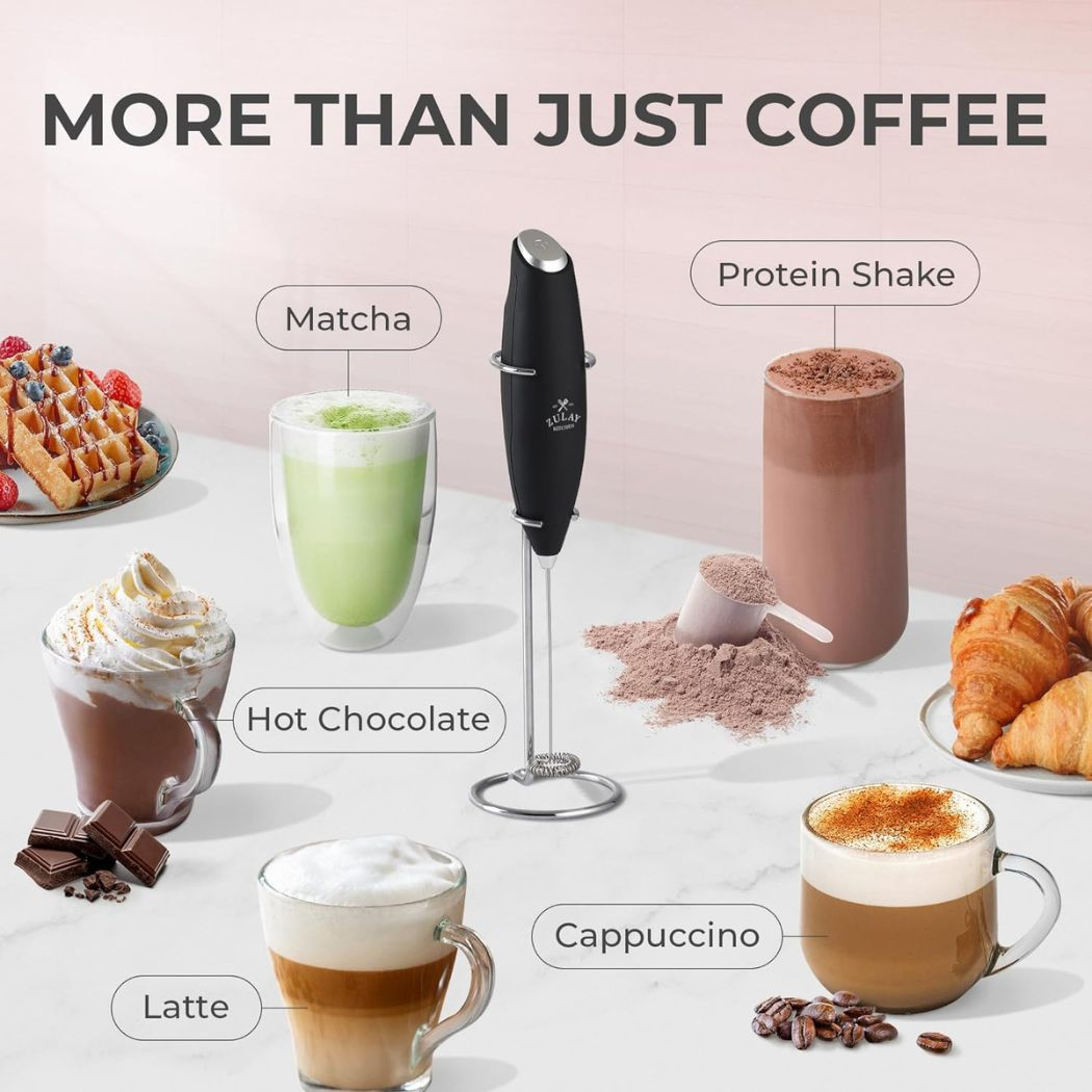 Powerful Handheld Milk Frother - With Stand