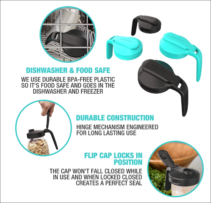 Multi Top Flip Cap Pitcher Lid with Handle