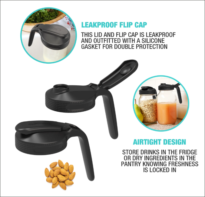 Multi Top Flip Cap Pitcher Lid with Handle